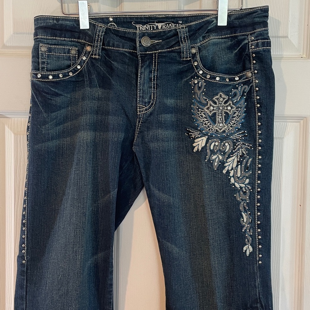 Trinity Size 13 W:33 L: 35 Denim Jeans with Silver Button